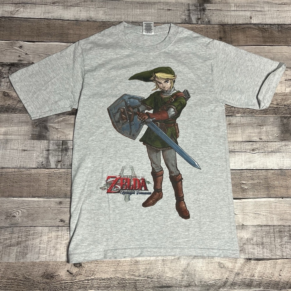 Zelda Shirt Size Small Gray Vintage Twilight Princess Video Game Promo Tee